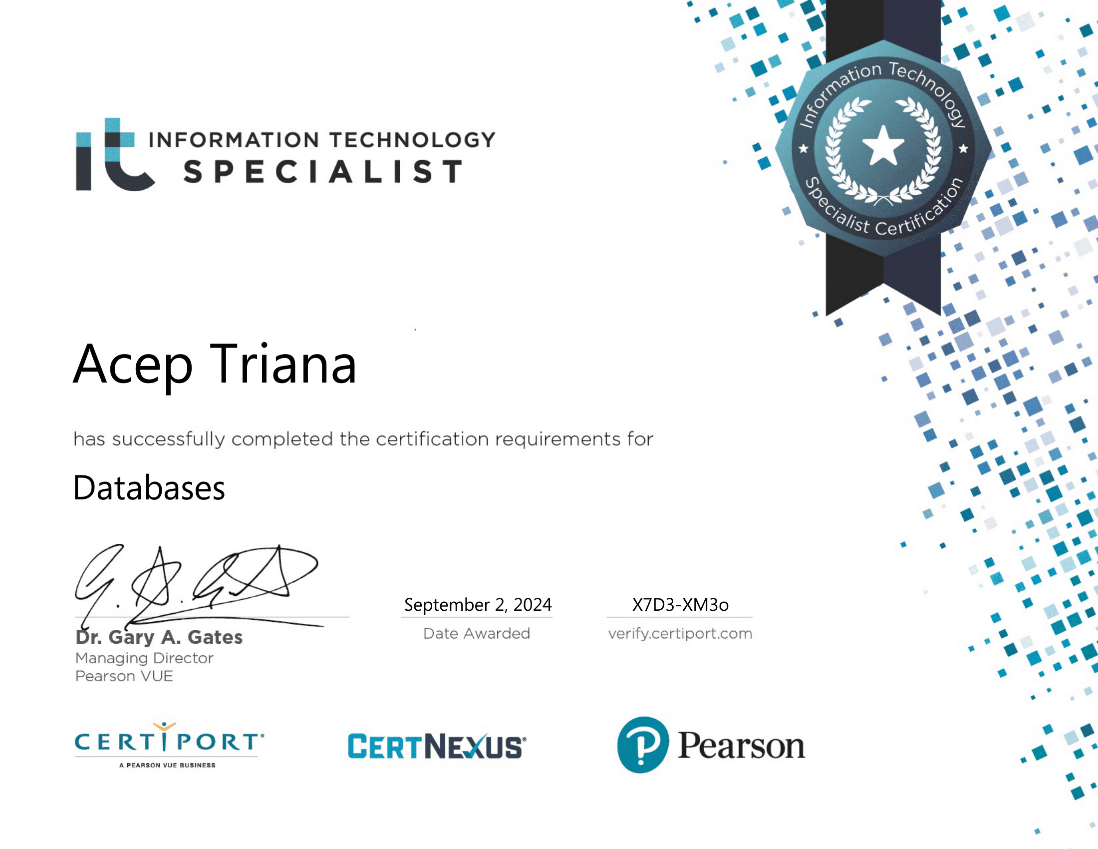 Specialist - Databases: Certiport