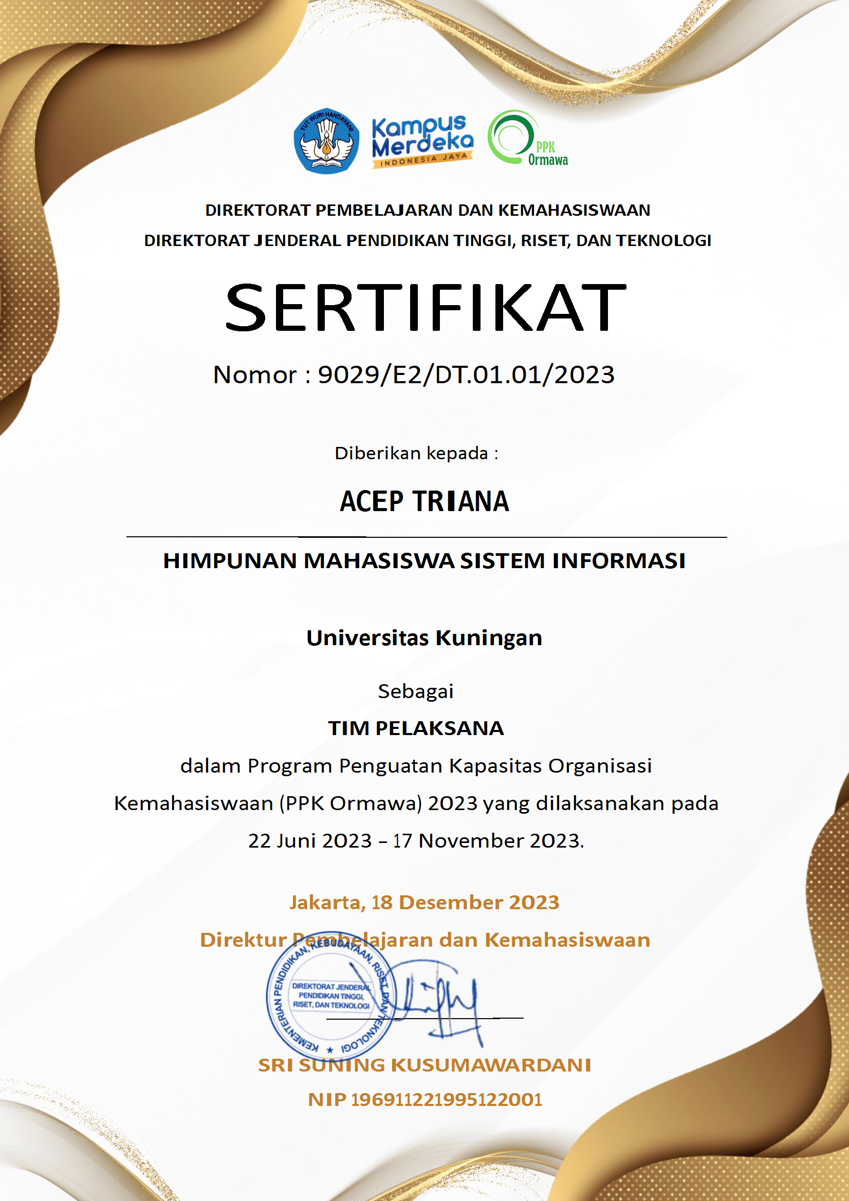 Program Peningkatan Kapasitas Ormawa (PPK ORMAWA)